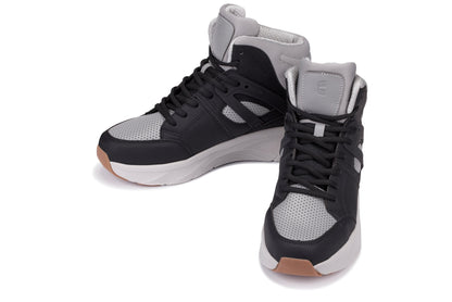 CALTO - S23412 - 3.2 Inches Taller (Black/Grey Sole) - High-Top Height-Boosting Sneaker