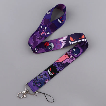 Cute Anime Gengar Lanyard For Keychain ID Card Cover Passport Student Cellphone Badge Holder Key Ring Neck Straps Accessories