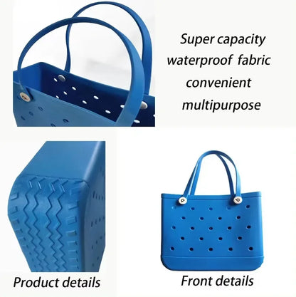 EVA Rubber Waterproof Handbag - Solid Color M/L