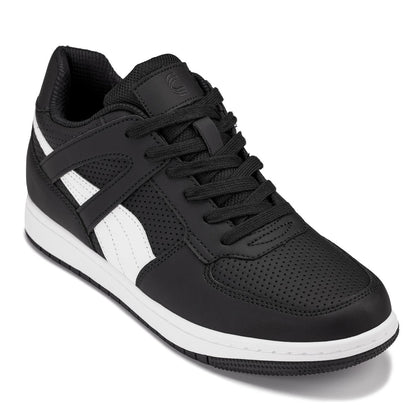 CALTO - S2530 - 2.2 Inches Taller (Black/White) - Contemporary Casual Sneaker