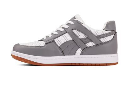 CALTO - S2532 - 2.2 Inches Taller (Grey/White) with Gum Sole - Contemporary Casual Sneaker
