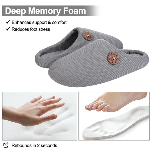 Kidmi Men Slippers Winter Indoor Men Slippers Classic Men Flat Slippers Soft Antiskid House Slippers Casual Bedroom Slippers