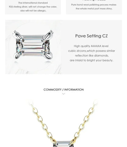 Modian Genuine 925 Sterling Silver Fashion Charm AAA Zirconia Pendant Necklace For Women Silver Female Necklaces Fine Jewelry