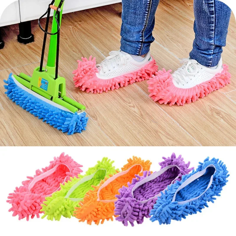 1PC Multifunction Floor Dust Cleaning Slippers Shoes  Cloth Lazy Mopping Shoes Home Floor Washable Cleaning Microfiber Cloth