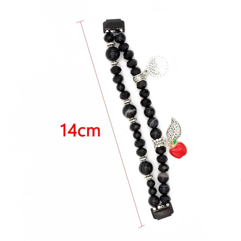 Fitbit Inspire 3 Beaded Charm Bracelet Band, Double Strand