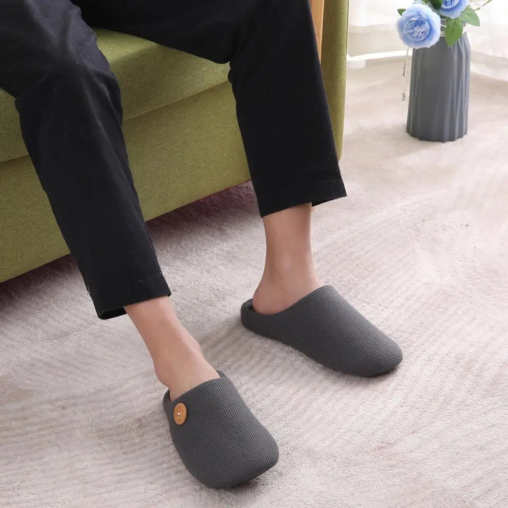 Kidmi Men Slippers Winter Indoor Men Slippers Classic Men Flat Slippers Soft Antiskid House Slippers Casual Bedroom Slippers