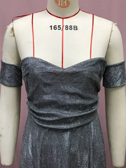 BKLD 2025 Evening Party Dress Sequin A-Line Strapless Sexy Fashion Solid Color Split Long Dresses Solid Color Women Clothing