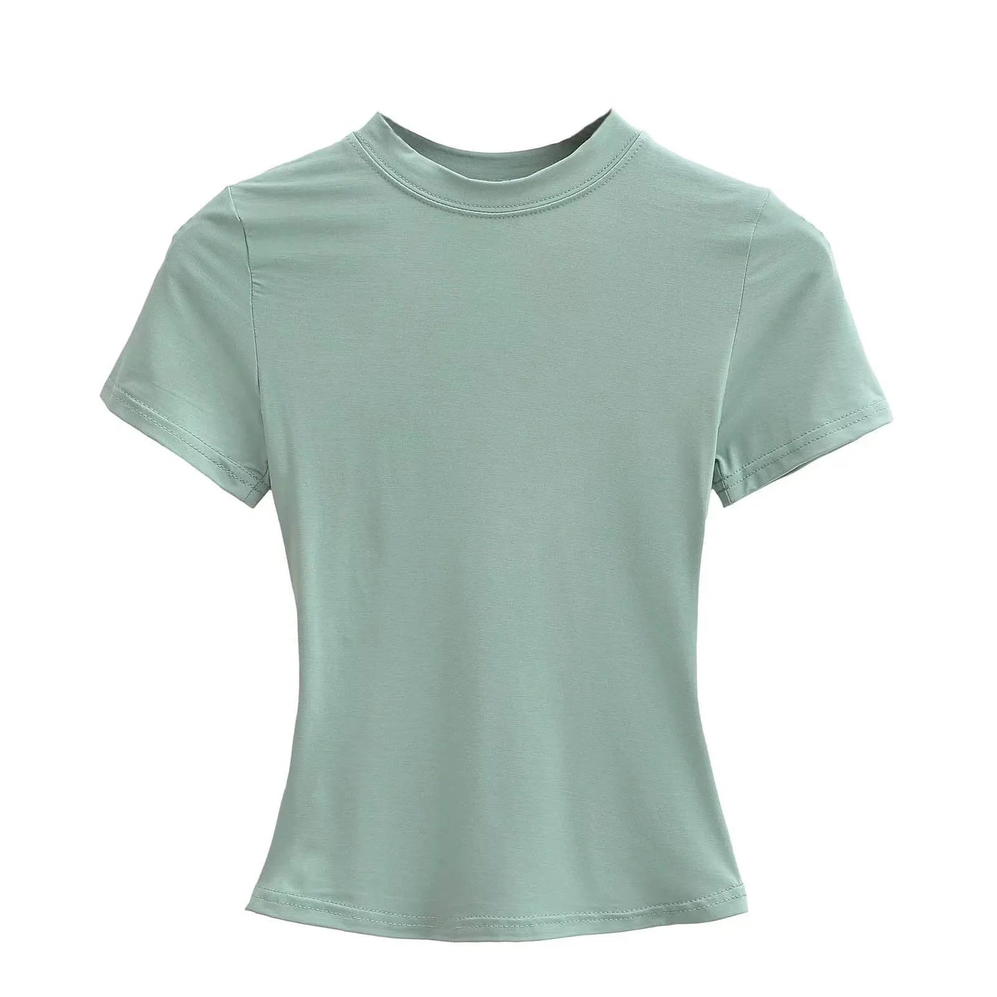 Slim Fit Solid Color Women's Casual T-shirt Short Sleeve Fashion Trend Y2K Top High Quality 2026 New Arrival