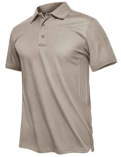 TACVASEN Summer Polo Tee Shirts Men's Short Sleeve Quick Dry T-shirt Breathable Work Shirt Fishing Hiking Golf Polos Top Man