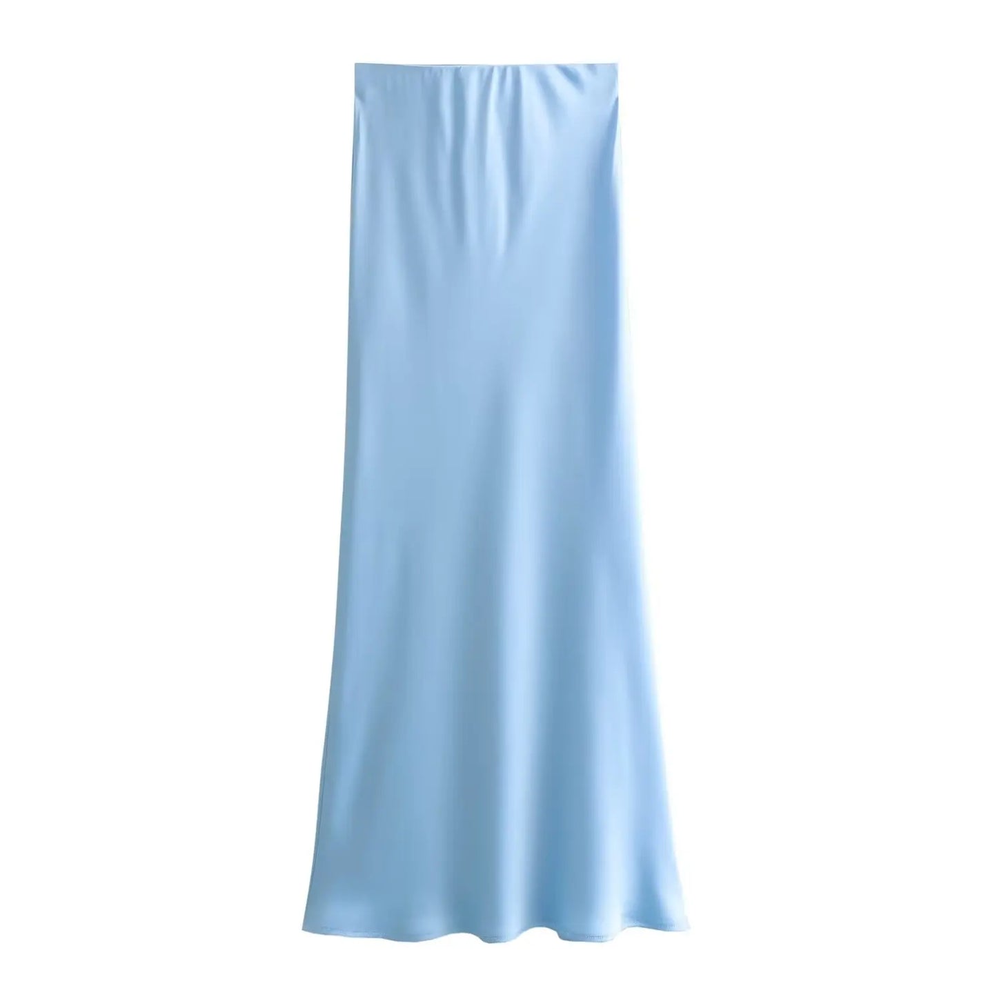 2026 New Women's European And American Style Fashion Silk Satin Texture High Waist Skirt Street Style Elegant Mid-length Skirt