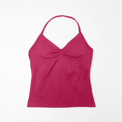 NCLAGEN Impact Longline Strappy Top Sports Yoga Vest Women's Fitness Tank Top Gym Beautiful Open Back Bra Running Workout Halter