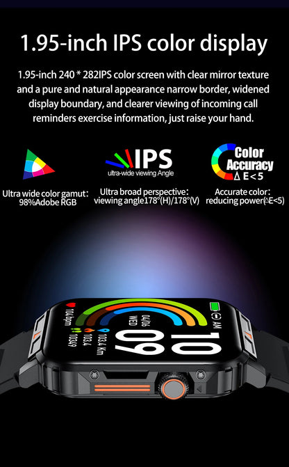 1.91 Outdoor Military Smart Watch Men Bluetooth Call Amoled Smartwatch For Android IOS IP68 Waterproof Sports Fitness Watches