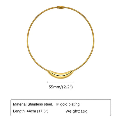 Choker Neck Cuff for Women, Open Collar Choker Torques Necklace Adjustable ,Simple Stainless Steel Jewelry
