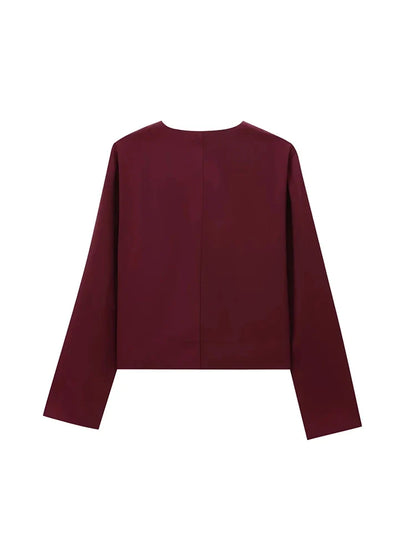 Foridol Solid O-neck Single Breasted Black Blazer Coat Women Autumn Winter Short Jacket Office Lady Vintage Buttons Veste