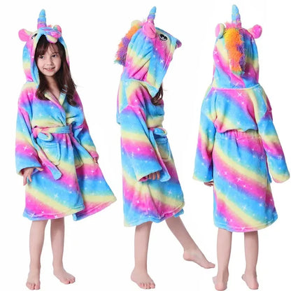 Children Bath Robes Flannel Winter Kids Sleepwear Robe Infant Pijamas Nightgown For Boys Girls Pajamas 1-11 Years Baby Clothes