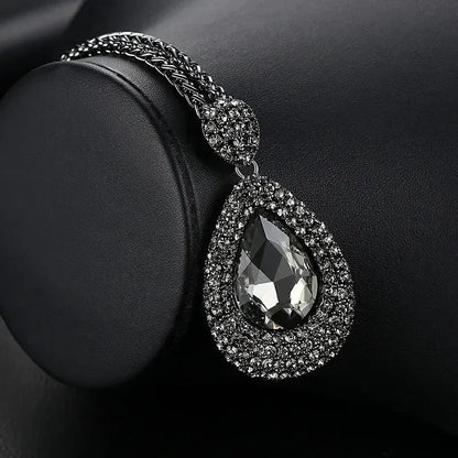 New Arrival Long Necklaces for Women 2024 Fashion Gray Crystal Choker Collier Femme Statement Necklaces & Pendants Accessories