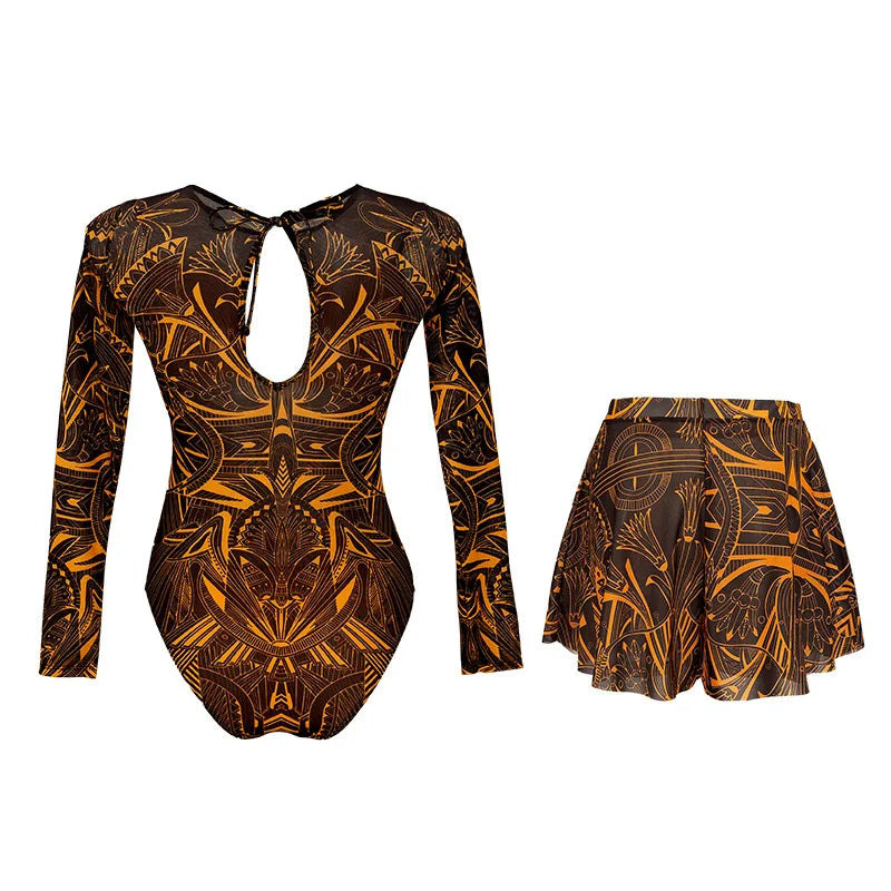 Long Sleeve Swimsuit Women Swimwear 2026 Sexy Bikinis Female Biquini Patchwork Swim Suits Print Surf Bodysuit Beachwear