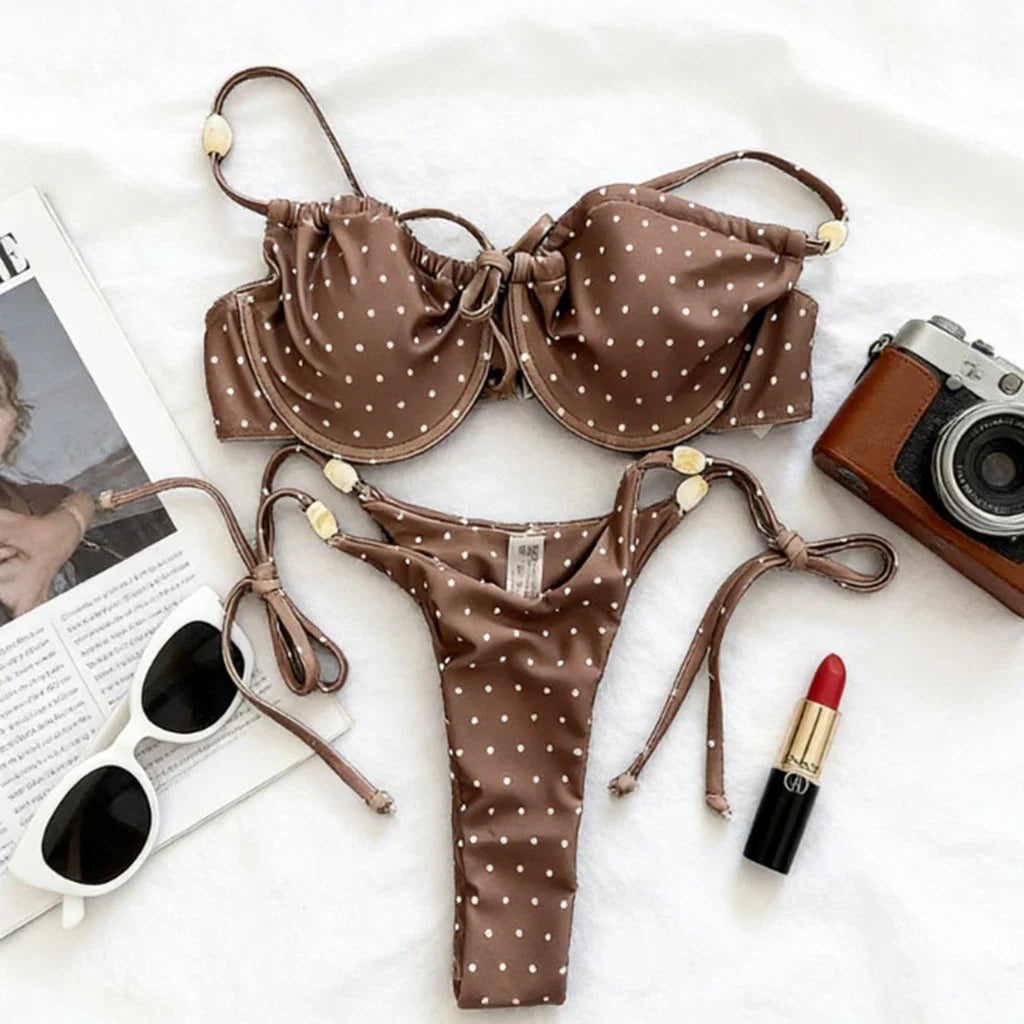 2026 Sexy Bikinis Micro Thongs Swimsuit Women Bathing Suit Rings Biquini Bandage Beachwear Print Swimwear Brazilian Bikini Sets