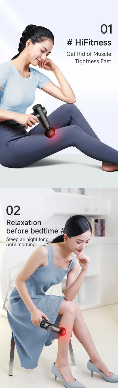 2026 New Fascia Gun Deeply Relieves Muscle Soreness Fitness and Relaxation Equipment LED Touch Screen 6Massage Head Gifts