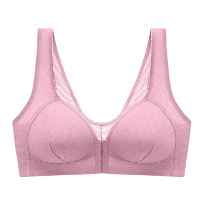 WTEMPO Plus Size Thin Non-steel Ring Front Buckle Cotton Bra Gathered Comfortable Underwear Soft Collection lingerie