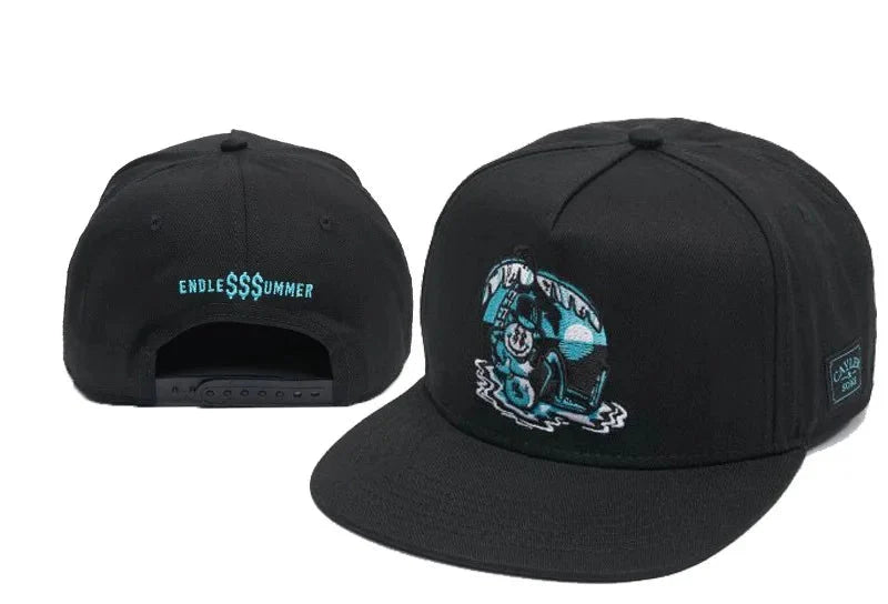 Skull Hand Snapback Hat – Flat Bill Adjustable Baseball Cap