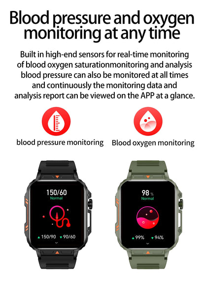 1.91 Outdoor Military Smart Watch Men Bluetooth Call Amoled Smartwatch For Android IOS IP68 Waterproof Sports Fitness Watches