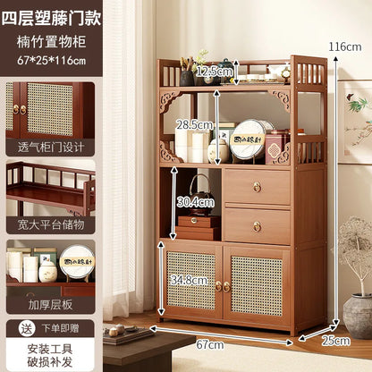 Multifunctional Furniture with Drawers & Shelves, Kitchen Cupboard, Living Room Storage Organizer, Tea Table Cabinet