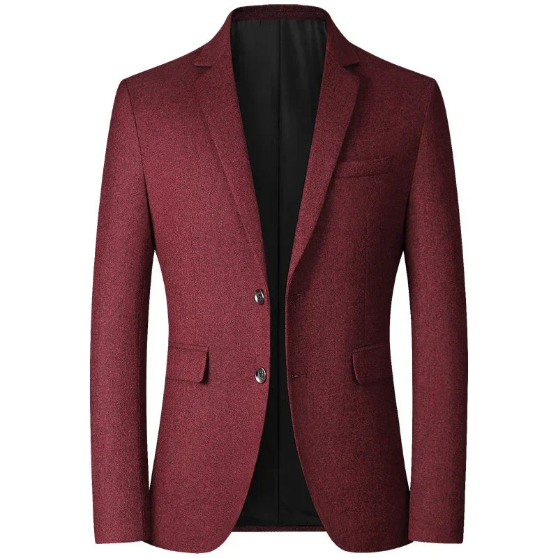 BROWON Brand Business Casual Jackets for Men Spring and Autumn Solid Color Turn-Down Collar Suits Blazer 2026 Wedding Blazer Men