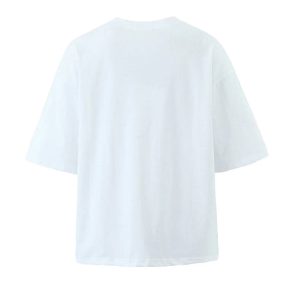 Foridol Papaya Print Fruit T-shirt Women Summer Loose Casual Shirts Blusa Half Sleeve White Spring Summer Shirt 2025 Blouse