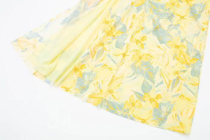 2026 Dress For Women Summer Chic Print Mesh Sleeveless Sexy Side Slit Slim Dresses Wild Beach Resort Style Woman Dress