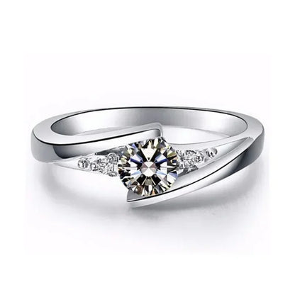 Silver Plated Stainless Steel Rings For Women | Square Cubic Zircon Ring | Jewelry Accessories Wholesale Size 5-10