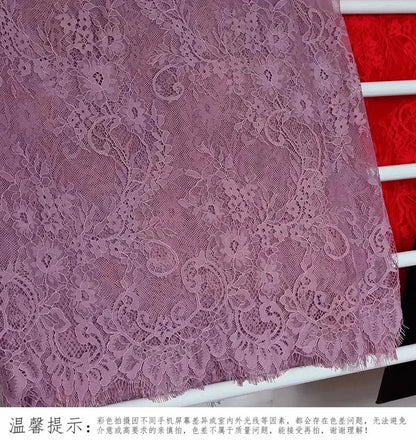 3Meters/lot Off White French Chantilly Lace Fabric , Eyelash Embroidery Lace Craft Bridal Veil Lace Accessory 150cm Width
