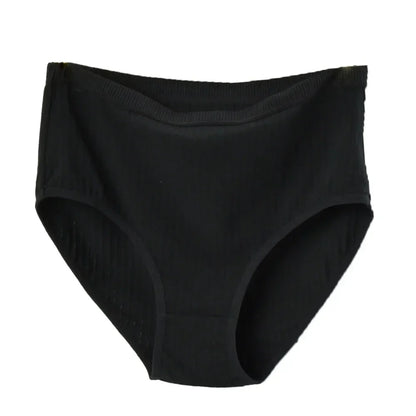 1pc Women's Cotton High Waist Panties – Vertical Stripe Plus Size Underwear Breathable Solid Lingerie Shorts Simple Lady Briefs