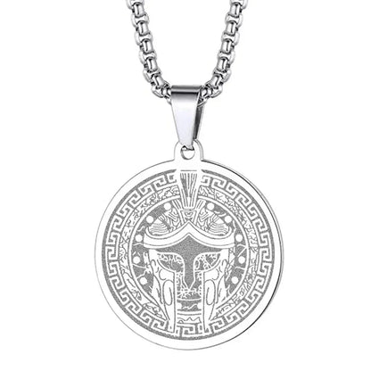 Mens Ancient Greek God Spartan Warrior Pendant Gladiator Necklace Women Mythology Spartan Helmet Charm Neck Chain Amulet Jewelry
