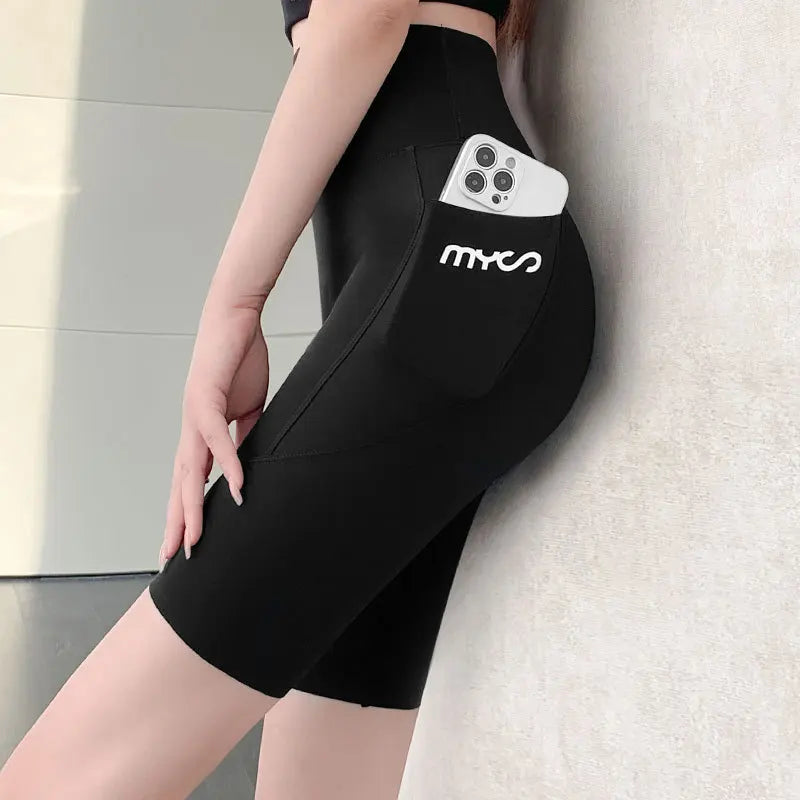 Horetong Women Sports Pants With Pocket High Waist Fitness Running Casual Streetwear Trousers Female Tight Workout Gym Clothing