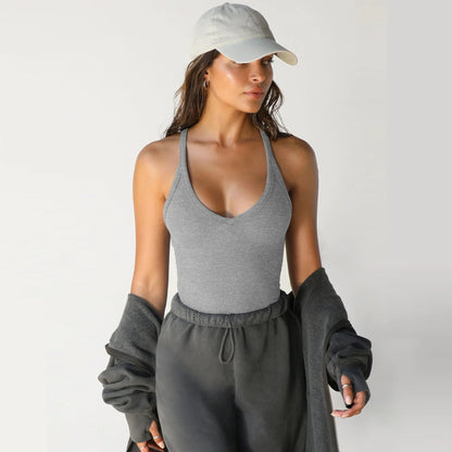 Sporty Style Tank Top Women Yoga Style Vest Solid Color Slim Fit Strapless Sportswear 2026 New Summer Dress up Female Clothing