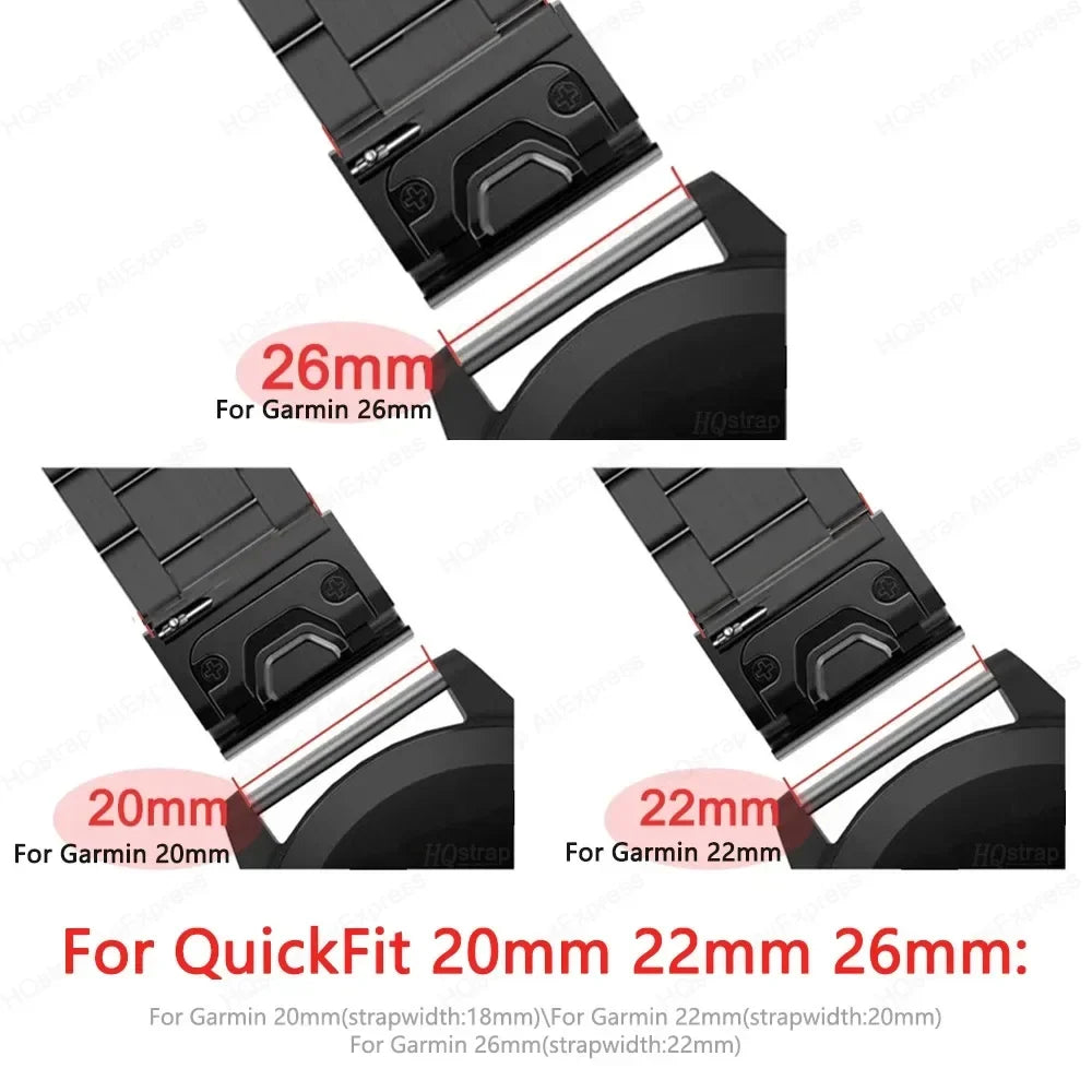 Garmin QuickFit 20/22/26mm Stainless Steel Link Bracelet
