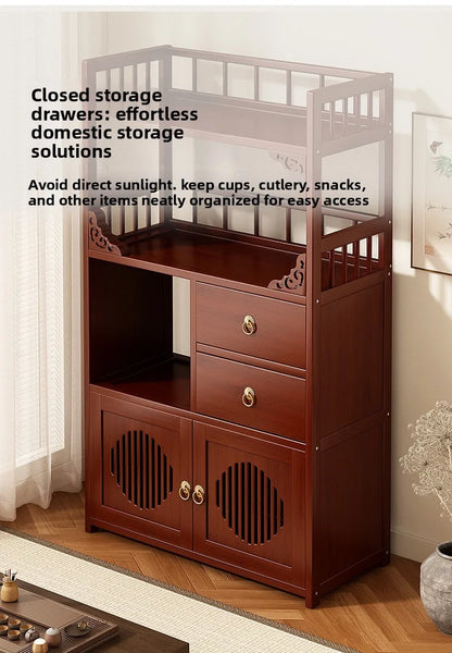 Multifunctional Furniture with Drawers & Shelves, Kitchen Cupboard, Living Room Storage Organizer, Tea Table Cabinet