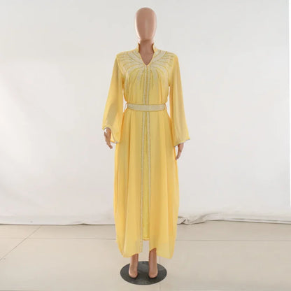 Customized Luxury Abaya Diamonds Muslim Elegant Women Dresses Caftan Moroccan Dubai Kaftan Gown Evening Party Eid Mubarak Jalabi