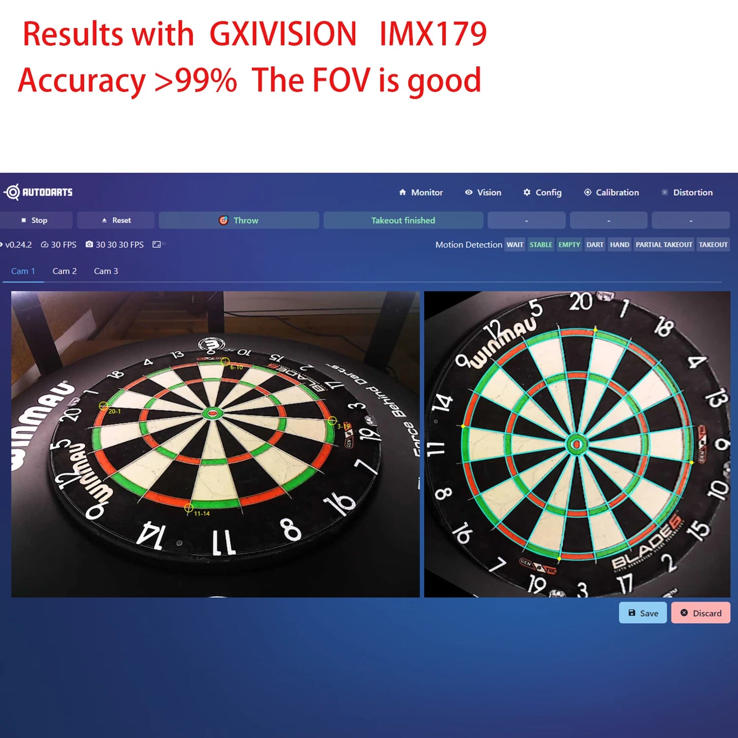 GXIVISION 3PCS IMX179/OV2735/OV9732 100 Degree 1MP 30fps 2M Cable Camera Module Compatible For DIY Autodarts.io,USB Free Driver