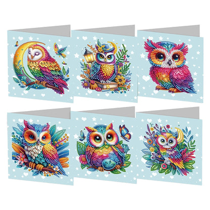 6Pcs DIY Diamond Painting Animal Flower Greeting Card Rinestone Embroidery Arts Craft Cards Kit Birthday Gift for Friend Gift