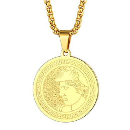 Mens Ancient Greek God Spartan Warrior Pendant Gladiator Necklace Women Mythology Spartan Helmet Charm Neck Chain Amulet Jewelry