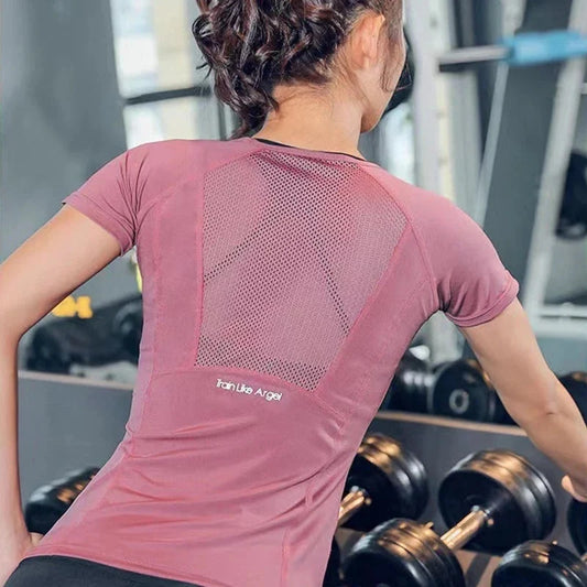 🖤 Plus Size Women's Sports T-Shirt – Breathable Yoga & Running Top
