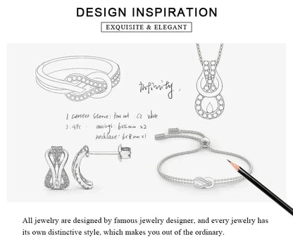 JewelryPalace New Arrival Infinity Love Knot Gemstone 925 Sterling Silver Statement Ring for Woman Fashion Classic Fine Jewelry