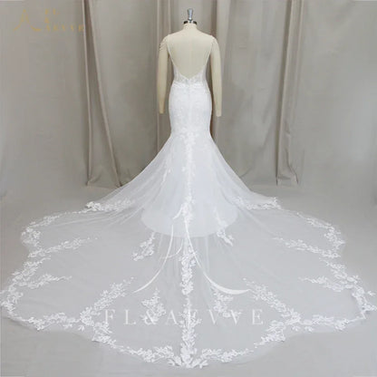 FL&AEVVE Customized Luvury Lace Wedding Dress Spaghetti Straps Beach Bridal Dresses Wedding Party Gown vestidos de novia