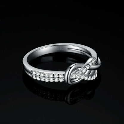 JewelryPalace New Arrival Infinity Love Knot Gemstone 925 Sterling Silver Statement Ring for Woman Fashion Classic Fine Jewelry