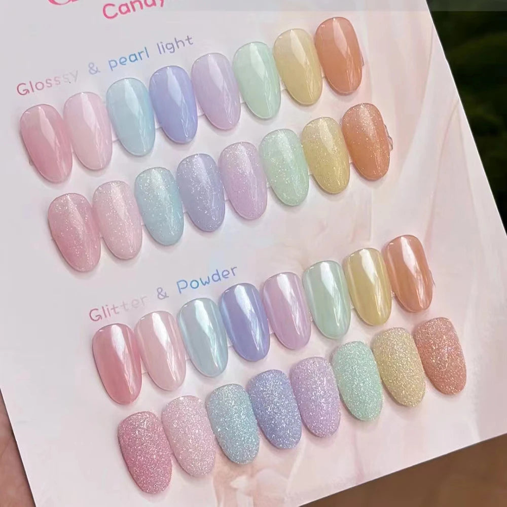 New 8 Color Candy Gel Polish Set Collection Semi-permanent Soak Off UV Gel 15ml Manicure Set For Nail Salon Nail Polish Kit
