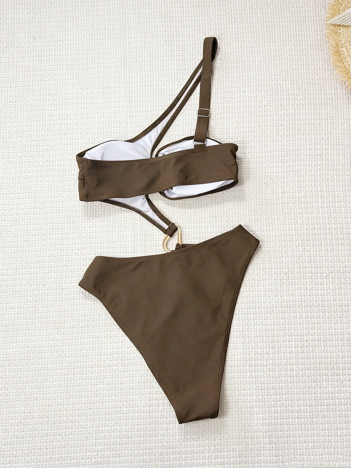 2026 New Solid One Piece Swimsuit Women Swimwear Push Up Monokini Padded Swim Suit One Shoulder Bodysuit Bathing Suit Beachwear