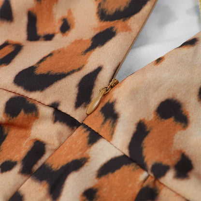 Leopard Print Sleeveless Sling Dress For Women Fashion Chic Backless A Line Dresses 2026 Elegant Female High Street Vestidos
