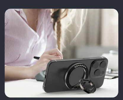 For Double-Sided Magnetic Phone Ring Holder for MagSafe Kickstand Magnet Grip for iPhone 16 15 14 For Huawei Xiaomi Stand Holder